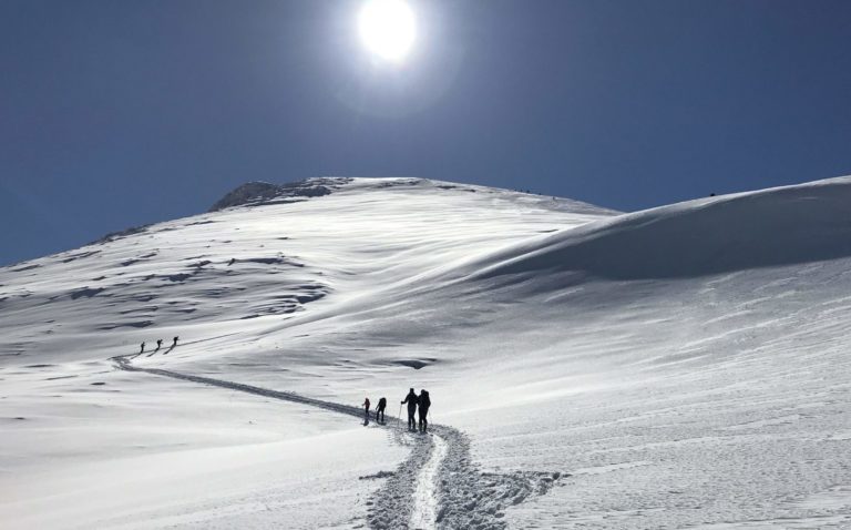 Skibergsteigen im Nationalpark Berchtesgaden, Aufnahme vom Schneibstein